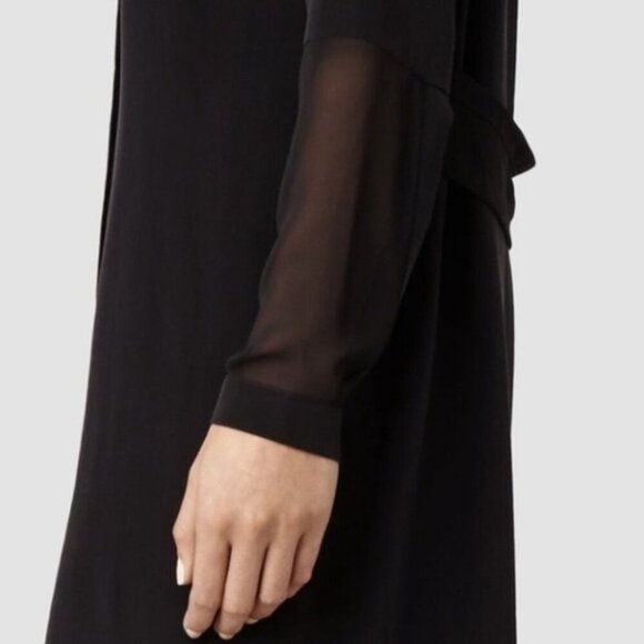 All Saints Rivi Silk Shirt Dress - Picture 5 of 16